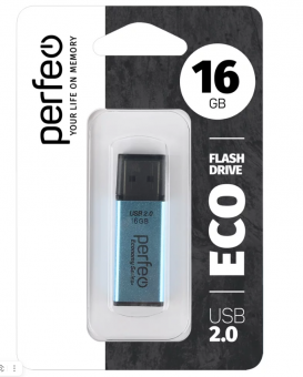 Флеш накопитель (память) USB 16GB E03 Blue economy series, Perfeo