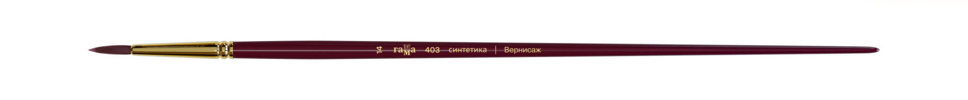 Кисть художественная Вернисаж, синтетика бордовая, круглая, длинная ручка №14 (12)