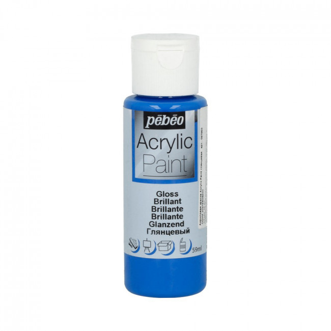 Краска 59мл акриловая глянцевая, для декора, синий ультрамарин, Acrylic Paint PEBEO/097850