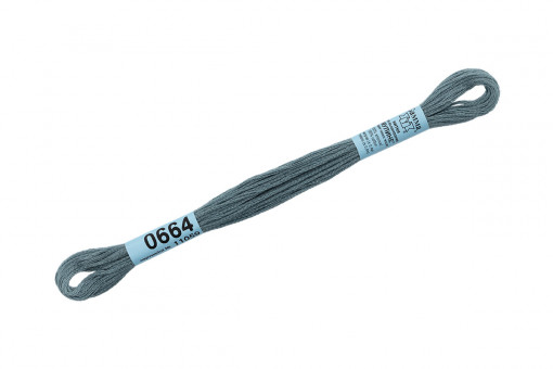 Нитки для вышивания "Gamma"    мулине  ( 0207-0819 )  100% хлопок     8 м №0664 серый