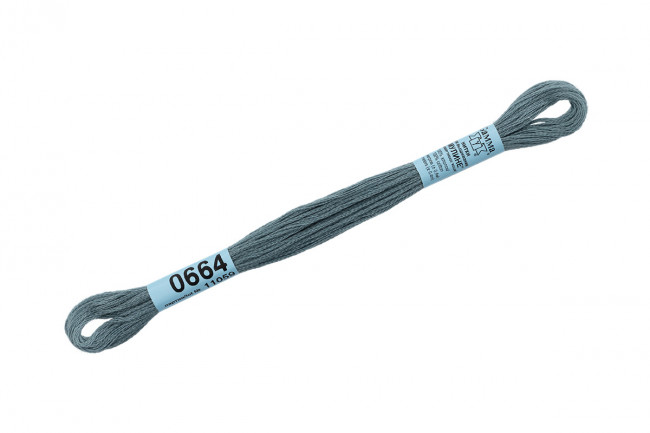 Нитки для вышивания "Gamma"    мулине  ( 0207-0819 )  100% хлопок     8 м №0664 серый