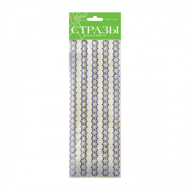 Самоклеящиеся стразы "Цветы с жемчугом", 6цв, №21, BV/2-127/05