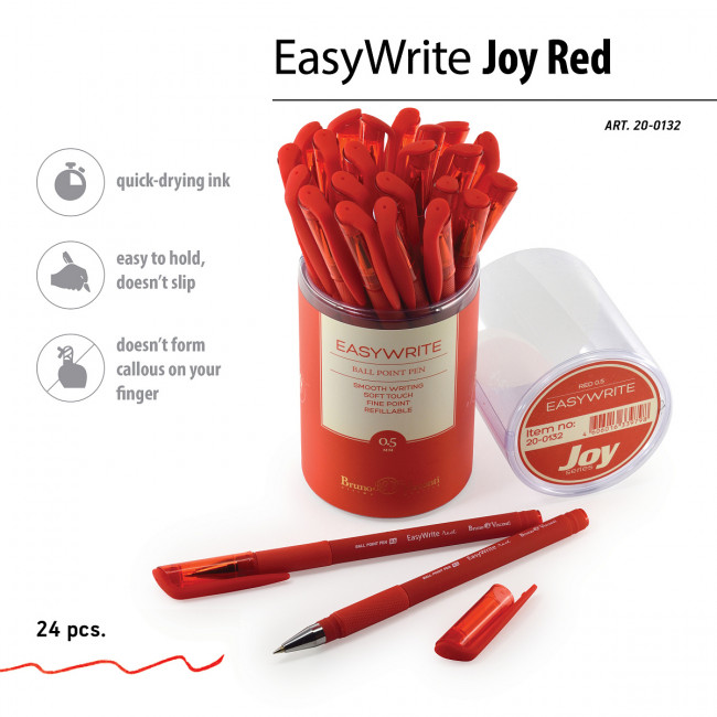 Ручка шариковая 0,5мм красная "EasyWrite. Red", BV/20-0132 (24) Ручка шариковая 0,5мм красная "EasyWrite. Red", BV/20-0132 (24)