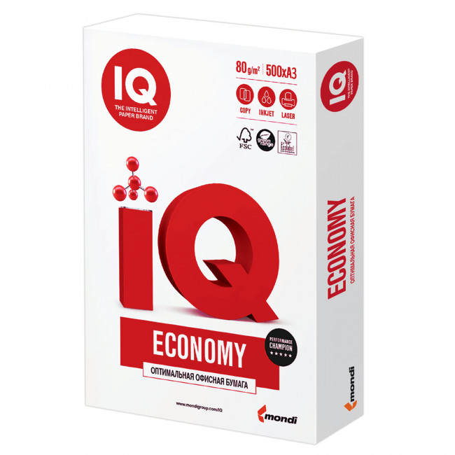 БУМАГА офисная IQ ECONOMY А3/80г/146%/500лист. (5/150)