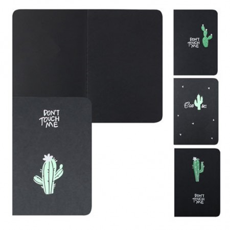 Блокнот для эскизов/скетчбук А5 (140*210) 28л 110г/м2 обл мягк карт Черн блок Youcui Кактус 188976 КОКОС ассорти 4 вида