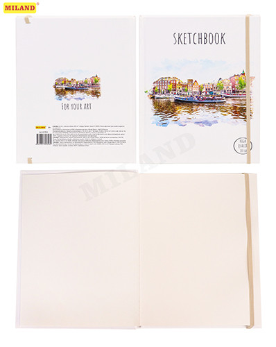 Скетчбук А5 Soft Touch Города. Причал (7БЦ, 64 л, 100 г, на резинке) 64-9326