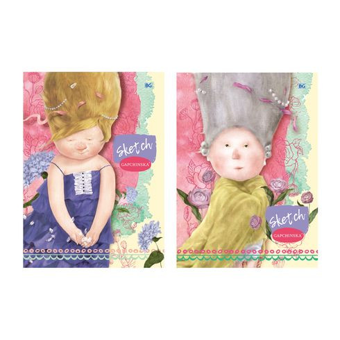 Скетчбук А5 переплёт твёрдый 120л. "Gapchinska" ламинация матовая (ассорти) тонированный блок BG