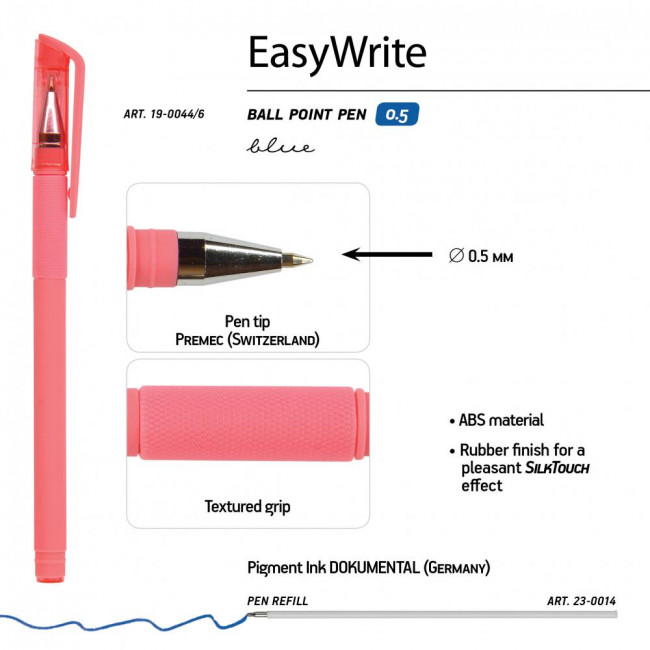 Ручка шариковая 0,5мм, синяя, под персонализацию "EasyWrite. Joy", BV/19-0044/6