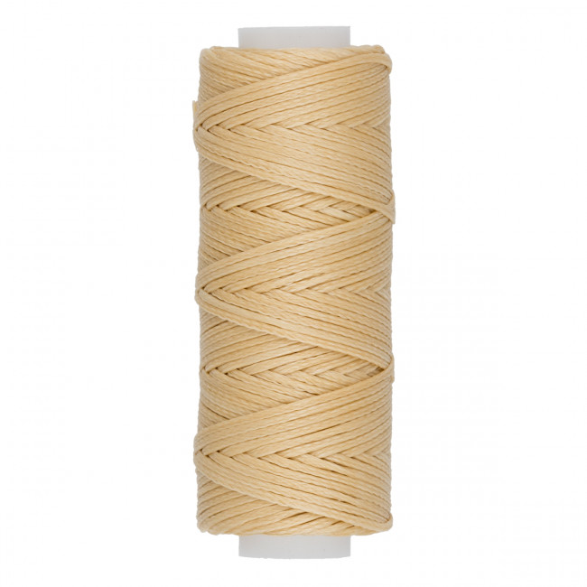 Нитки 0.8мм 25м для кожи вощёные плоские, № 004 св. бежевый, Промысел/LC-001 Нитки 0.8мм 25м для кожи вощёные плоские, № 004 св. бежевый, Промысел/LC-001