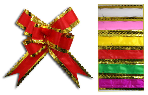 Бант подарочный 50мм с блеском  (форма-бабочка) (10)