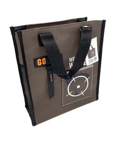 Сумка 35*30*9см, текстильная, на молнии, с тремя наружными карманами, CM-71/КОРИЧНЕВАЯ  XZD-251 (1/1/180)