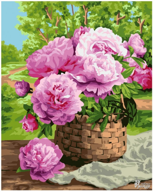 Набор для творчества "Рисование по номерам". B133 Садовая корзинка 40*50 Набор для творчества "Рисование по номерам". B133 Садовая корзинка 40*50