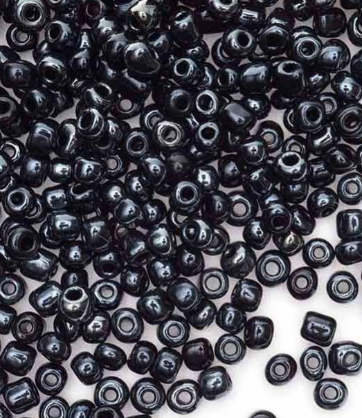 Бисер "ASMAR" размер №12, вес: 50 г, чёрный перламутровый