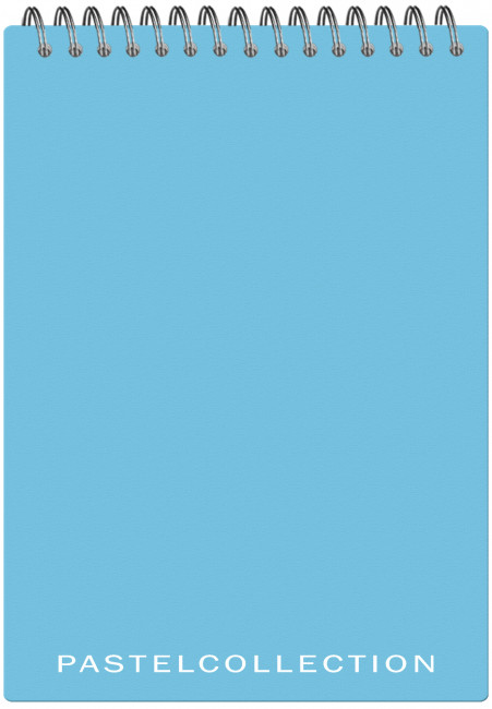 Блокнот А5 60л клетка"Pastel Collection Blue", с пластиковой обложкой, на гребне, Полином/3411 (30)