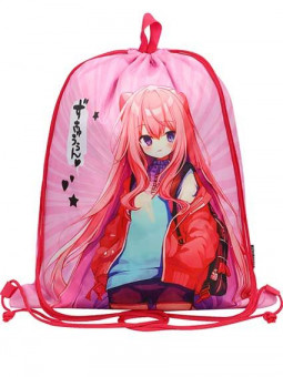 Сумка-мешок 2 отделения для сменной обуви "Девочка аниме", Profit/МО-1615