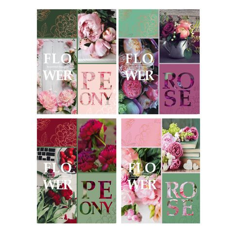 Тетрадь для записей со сменным блоком А5 200л. клетка "Нежный букет" ламинация матовая выборочный лак (ассорти) четырёхцветный блок индивидуальная упаковка