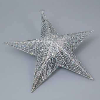 Украшение 30см новогоднее "Звезда", серебро, Микрос/ч54165 Украшение 30см новогоднее "Звезда", серебро, Микрос/ч54165