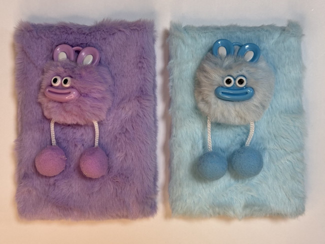 Блокнот детский А6 64л клетка "Фиолетовое чудо" яркая, меховая обложка, MAG-1652