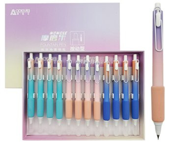 Ручка перьевая  DG-277 "Пиши-стирай" (син) корпус градиент, с клипом, цвета ассорти, в к/кор GB-53101 (12/480)