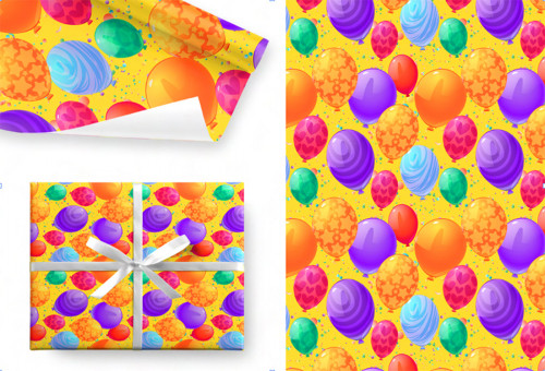 Бумага подарочная 80гр/м2, 100см х 70см, "Лети в праздник", Микрос/Ч47945 (5)