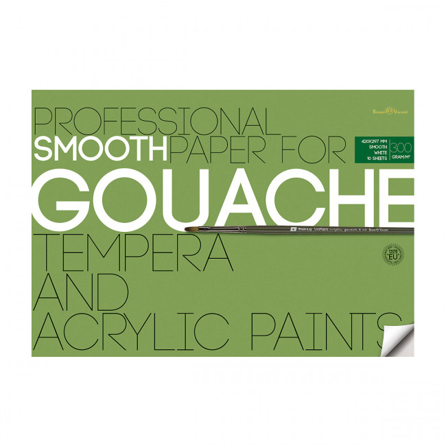 Бумага для рисования А3 10л 300 г/м2, для акрила, гуаши и темперы, в папке, BV/4-121 (4)