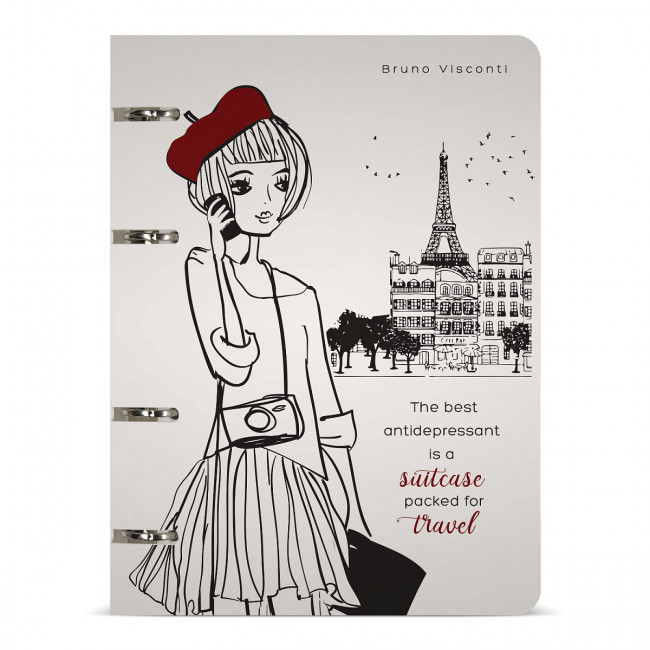 Тетрадь А5 80л в точку "Путешественница", со сменным блоком, на кольцах, BV/7-80-632/07 (16)