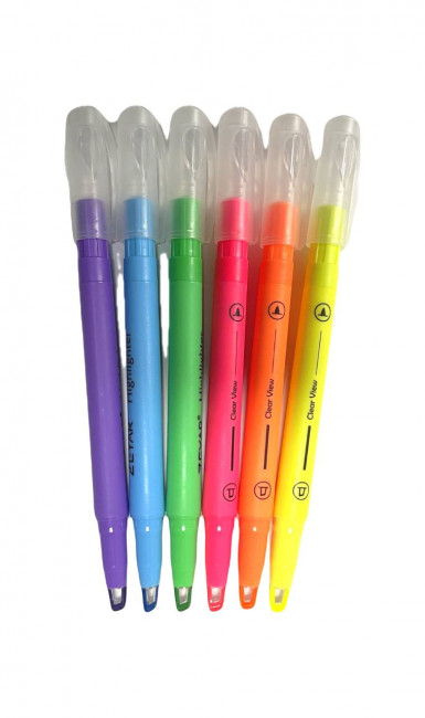 Текстовыделитель 1-3 мм "Zeyar", неоновые, 6 цв., двухсторон., ZP1199-48