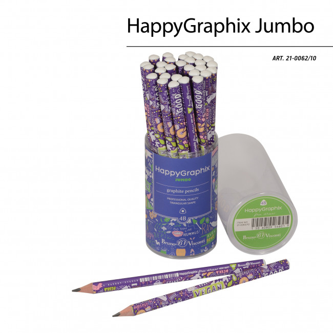 Карандаш 3,5мм 4В чернографитовый "HappyGraphix. Веган. Черничный смузи", BV/21-0062/10 (30)