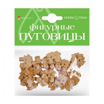 Фигурные пуговицы "Машинки и паровозики", 2 вида, BV/2-535