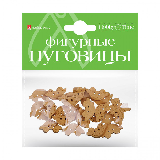 Фигурные пуговицы "Машинки и паровозики", 2 вида, BV/2-535