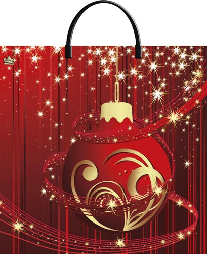 Пакет полиэтиленовый с пластиковой ручкой "Крутящийся шар" (36*37 см) н00187403