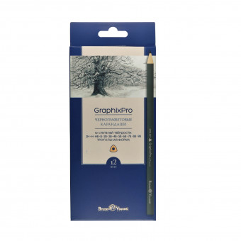 Набор карандашей 2H-9B чернографитовых, 12шт ""GraphixPro", BV/21-0039 (10)