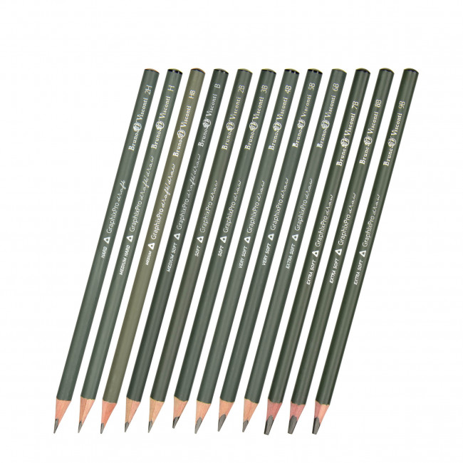 Набор карандашей 2H-9B чернографитовых, 12шт ""GraphixPro", BV/21-0039 (10)