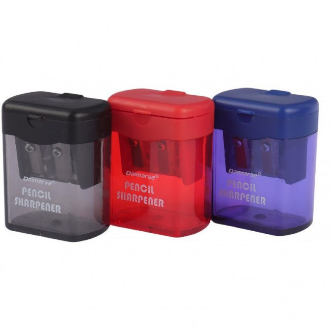 Точилка пластиковая двойная , ассорти 3 цвета, Daimarse/DMS820 (12) Точилка пластиковая двойная , ассорти 3 цвета, Daimarse/DMS820 (12)
