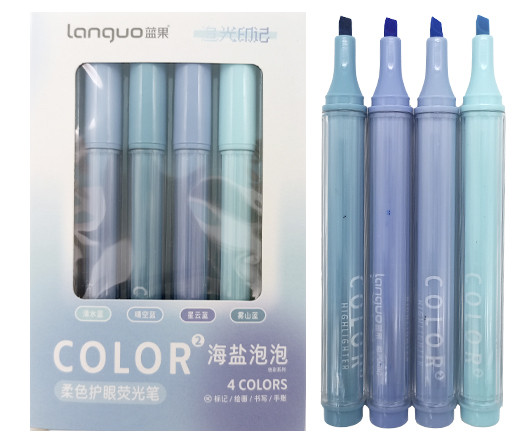 Маркер выделитель  4 цв. DD-248 "Морские" 1-3мм, скошенный, в к/к М610-3 (1/144/288)