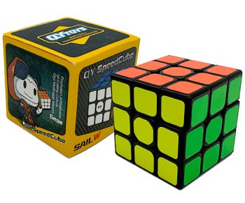 Кубик-Головоломка  DE-294  3*3, грань 5,5см, черный с цветными вставками, в к/к EQY609 (1/240)