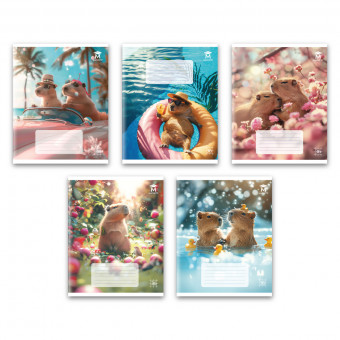 Тетрадь 36 клетка Магистр "Модные капибары", белизна 100% (4 дизайна ассорти) (10/60) Тетрадь 36 клетка Магистр "Модные капибары", белизна 100% (4 дизайна ассорти) (10/60)