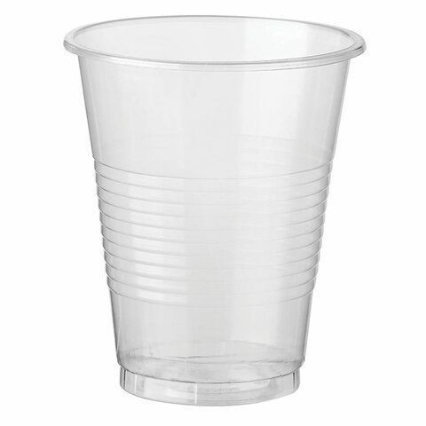 Стакан одноразовый ОСОБО ПЛОТНЫЙ, 200 мл, пластиковый, "ПРЕМИУМ", прозрачный, полипропилен, КОМПЛЕКТ 200 шт.