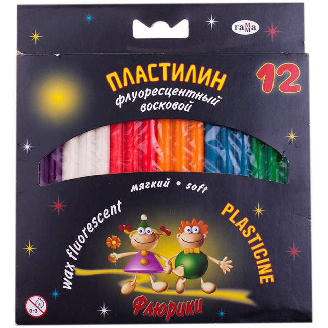 Пластилин фл."Флюрики" 12цв, к/к, 153г 280040 Гамма (38)