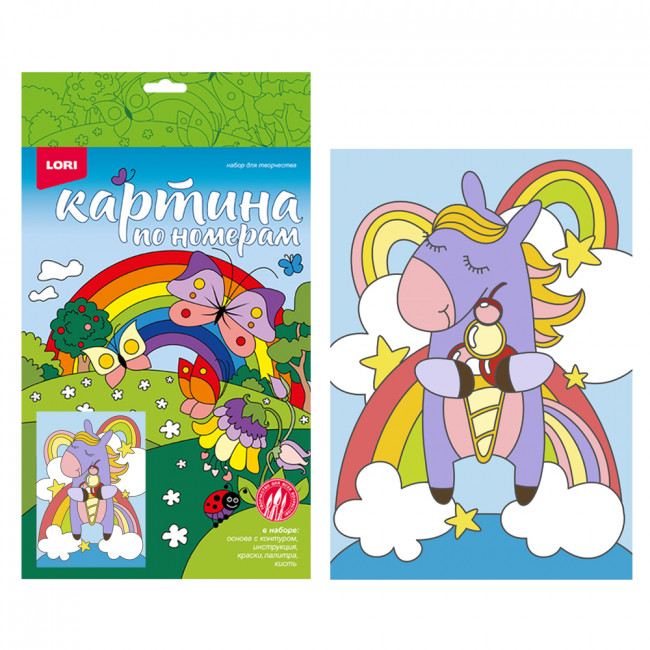 Картина по номерам для малышей "Радужный единорожка" LORI/Ркн-053 (10) Картина по номерам для малышей "Радужный единорожка" LORI/Ркн-053 (10)