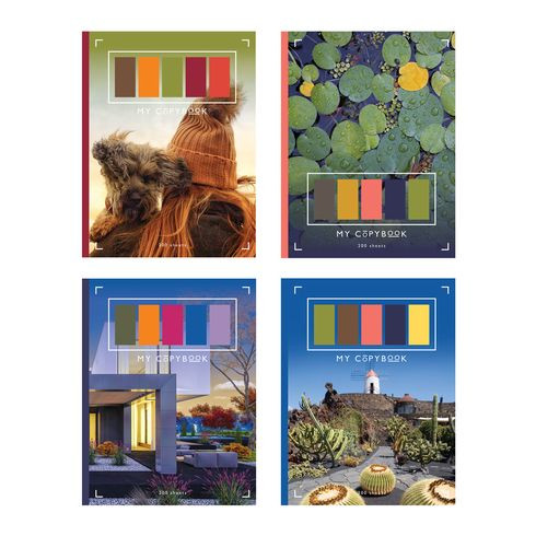 Тетрадь для записей со сменным блоком А5 200л. клетка "Чувство цвета" ламинация матовая (ассорти) четырёхцветный блок индивидуальная упаковка