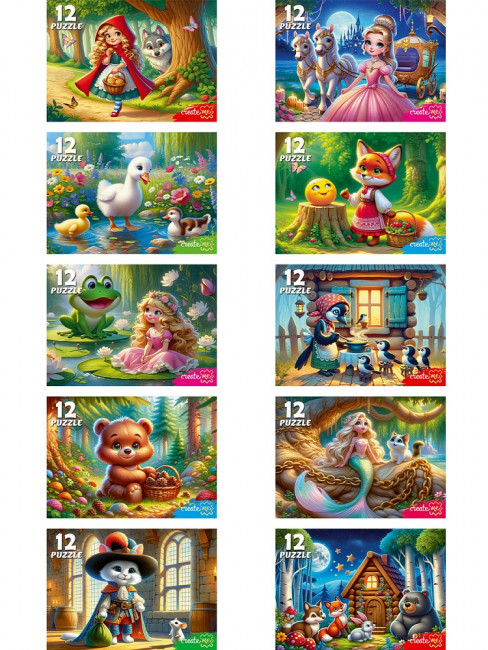 Пазлы 12 элементов "Добрые истории", 10 видов ассорти, Рыжий Кот/П12-2866 (10) Пазлы 12 элементов "Добрые истории", 10 видов ассорти, Рыжий Кот/П12-2866 (10)