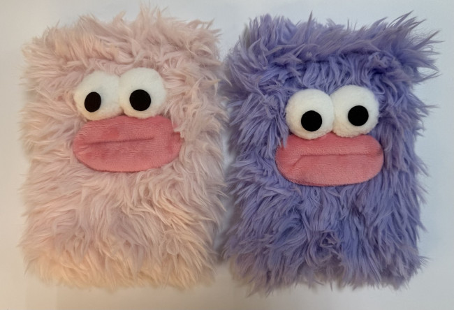 Блокнот детский А6 64л линия "Лохматый монстрик" яркая, меховая обложка, MAG-1654