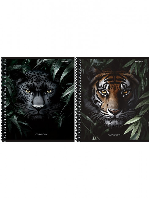 Тетрадь 48 клетка "Дикие кошачьи - 2", на спирале, Проф-Пресс/48-8324 (10/80)