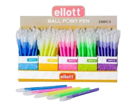 Ручка шариковая синяя, ELLOT, одноразовая (150)