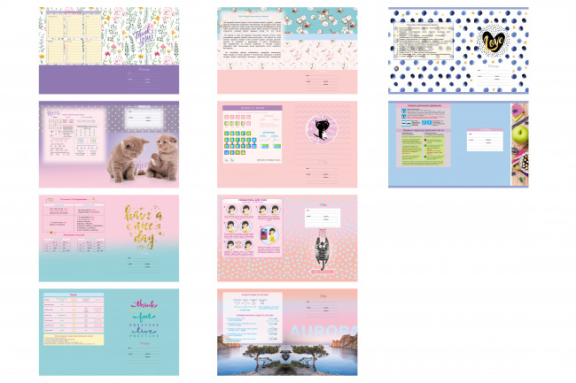 Тетрадь школьная А5 скоба 24л. одна линия  "MIX-10 Девочки" (ассорти) 10 дизайнов BG (12/120)