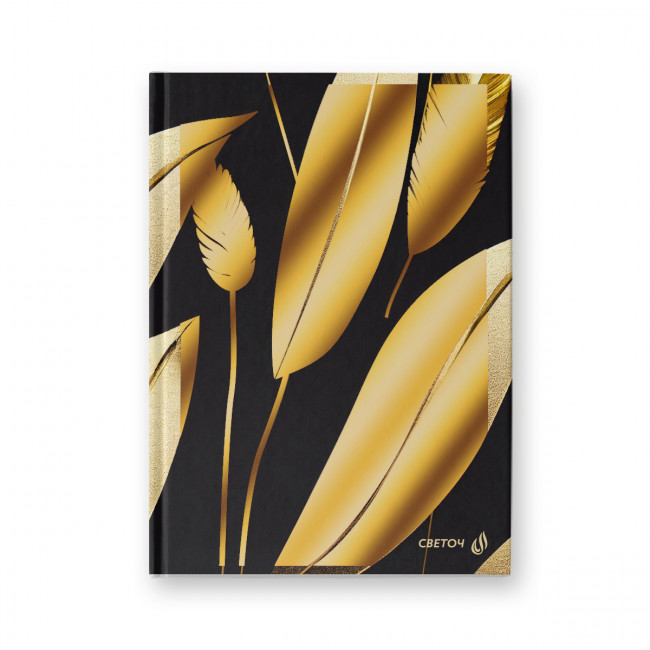 Бизнес-блокнот 64л франц.клетка "Золотые листья", обложка - твердый картон, Светоч/ББ97_01155 (24)