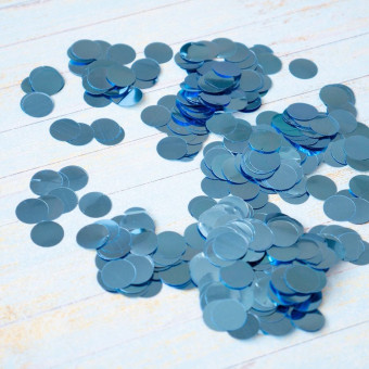 Конфетти d 1см 50гр/уп "Круги" фольга, голубые, Микрос