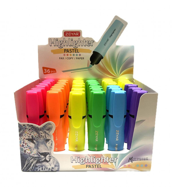 Текстовыделитель 1-5 мм "Zeyar", неоновый, гибкий наконнечник ZP2091-36 (36)