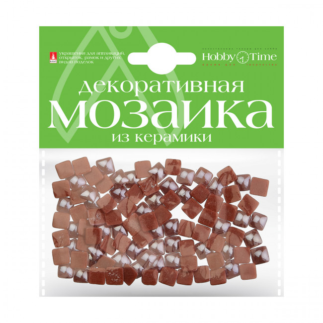 Мозаика 8х8мм декоративная из керамики, 100шт, коричневая, BV/2-332/12